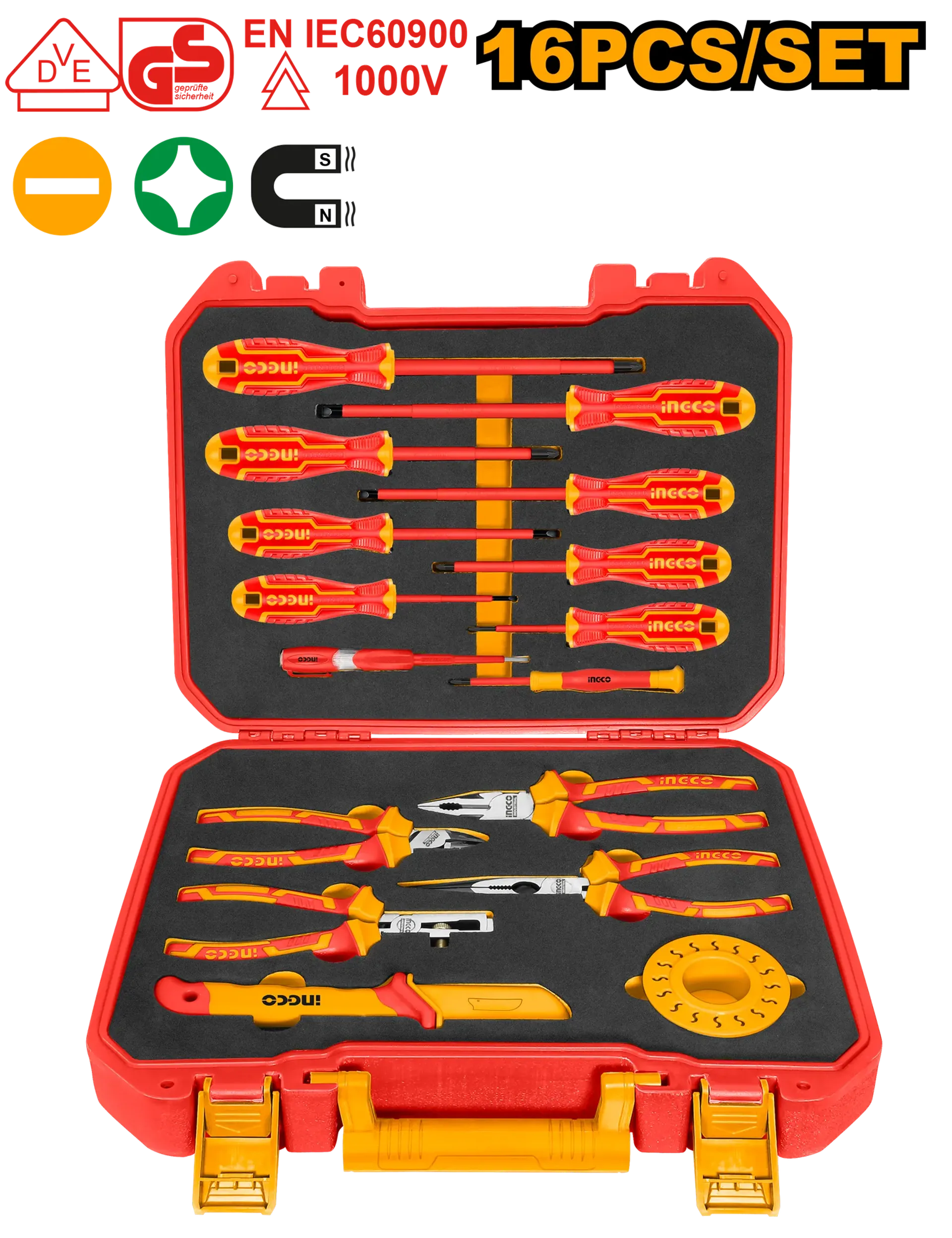 Seti i pincave elektriciste INGCO 16/1 HKITH1601