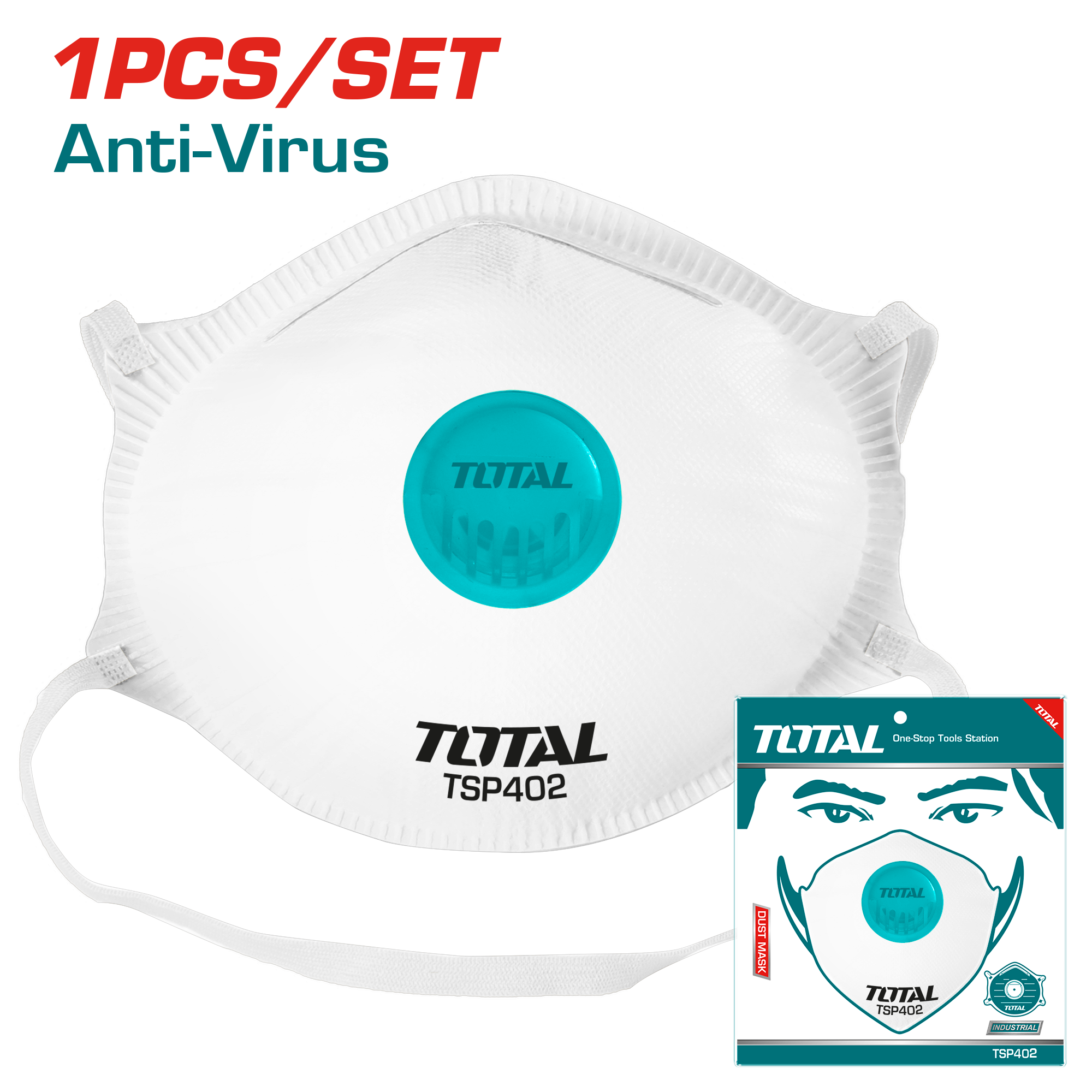 Maska mbrojtëse me filtër TOTAL TSP402