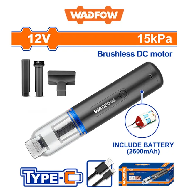 БАТЕРИСКА РАЧНА ПРАВОСМУКАЛКА 12V 15kPa WADFOW WLV1202