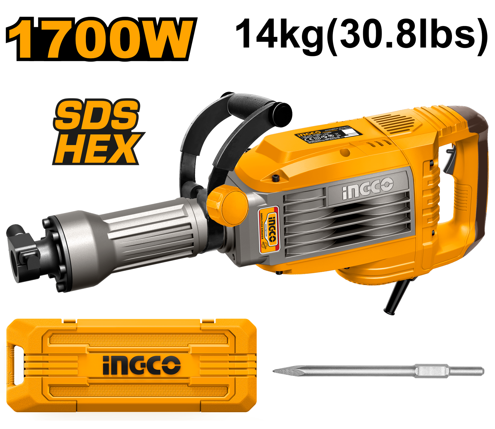 Електричен чекан хилта SDS HEX 1700W INGCO PDB170068