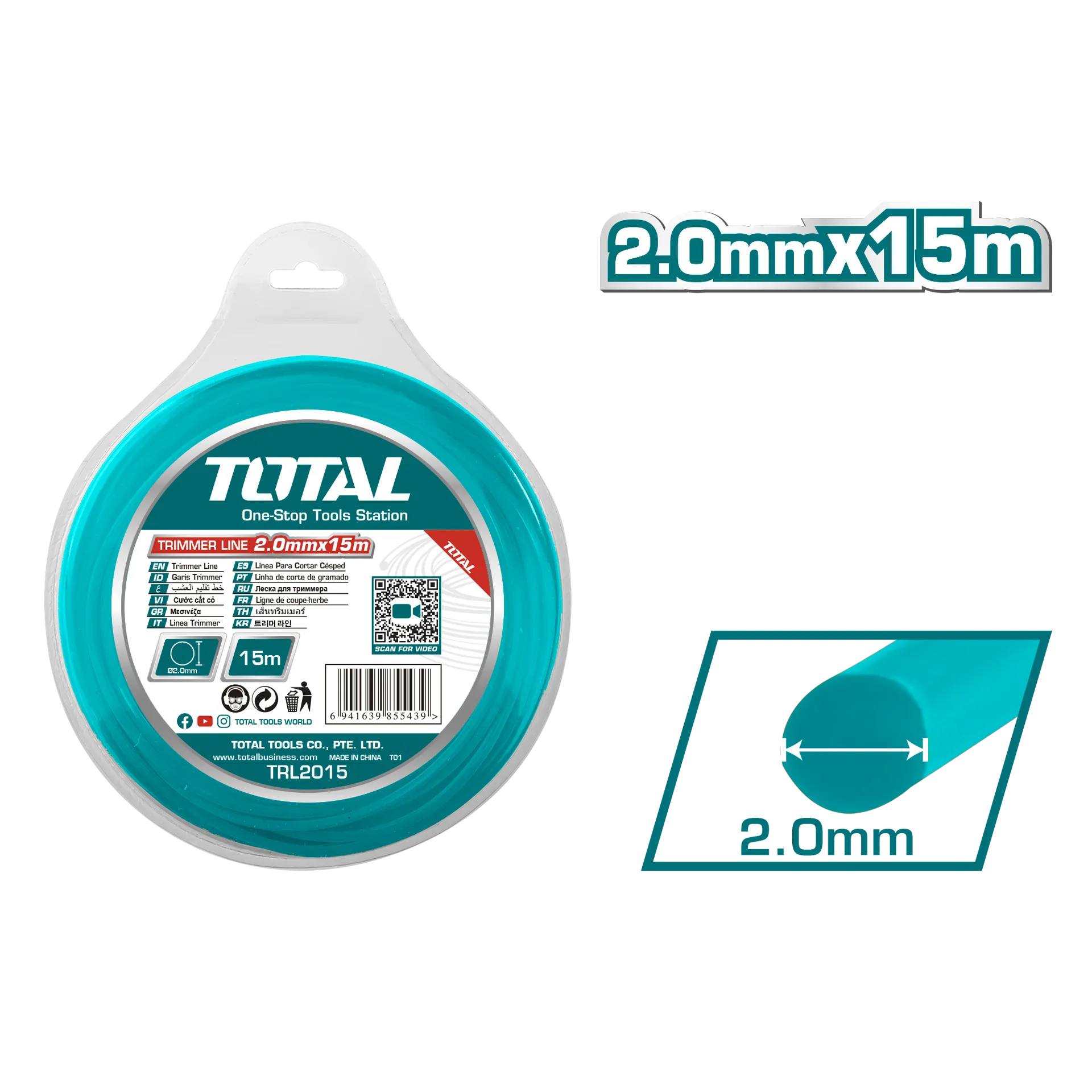Fije për trimera TOTAL 2mm*15M – TRL2015