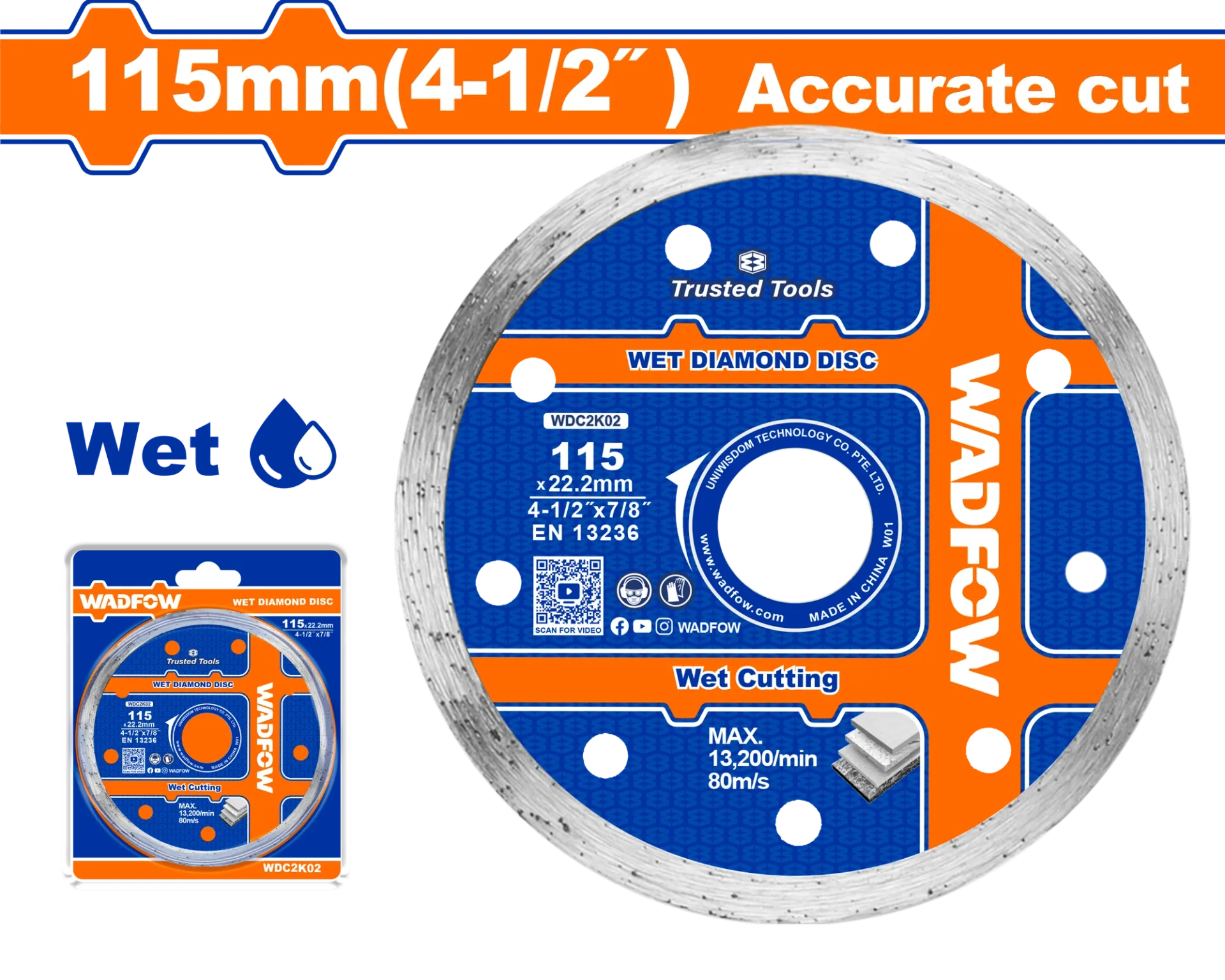 ДИЈАМАНТСКИ ДИСК 115mm ACCURATE CUT WADFOW WDC2K02