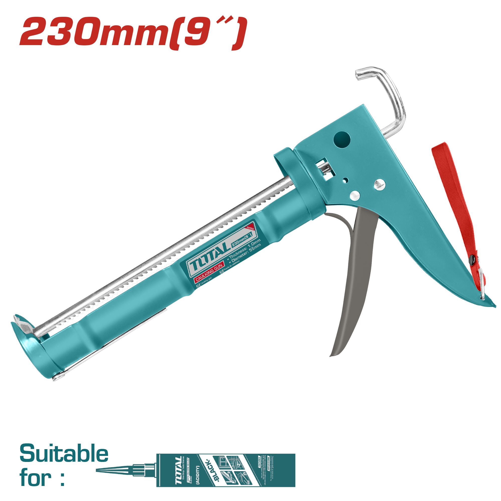 Pistol për silikone TOTAL 9″ 230mm THT20409