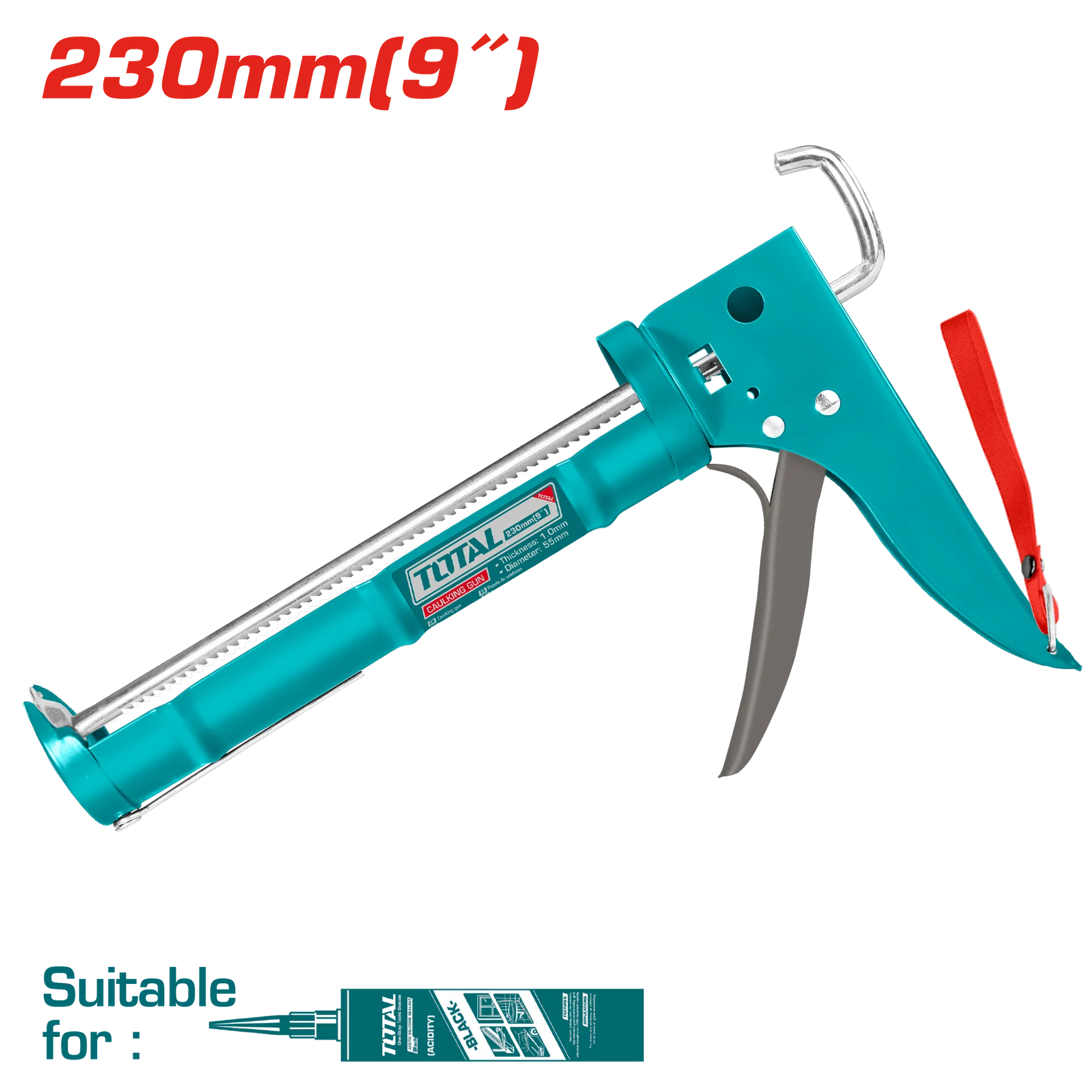 Pistol për silikone TOTAL 9″ 230mm THT20409