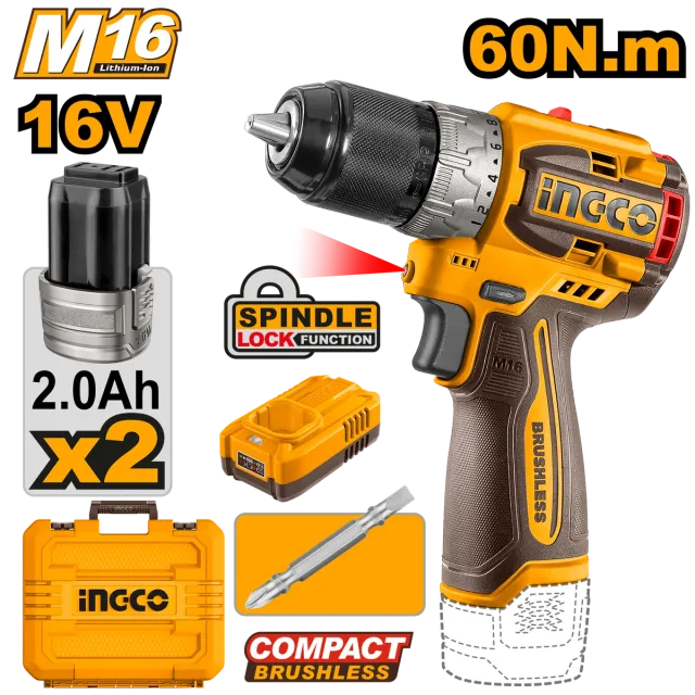БАТЕРИСКА ШТРАФИЛИЦА 60Nm 16V 2×2.0Ah – INGCO CDLI16682