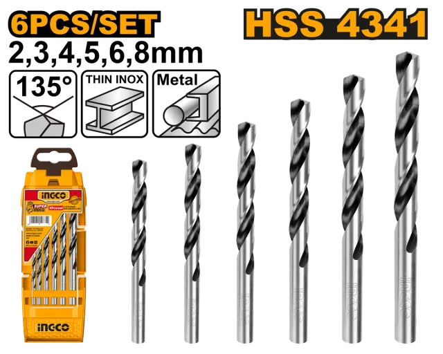 Сет бургии за метал PRO 6/1 INGCO AKD1055