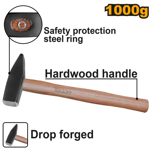 Çekiç INGCO me dorë druri 1000gr HMH041000