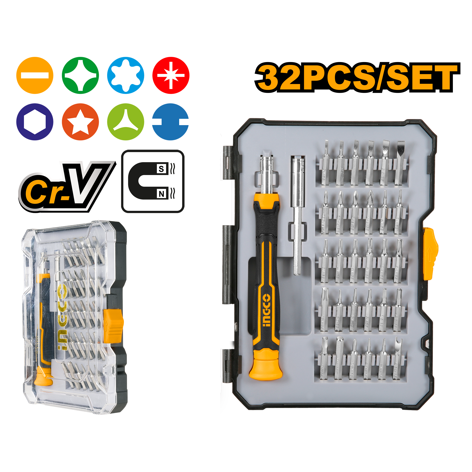 Komplet shpues dhe çekiç 32/1 INGCO HKSDB0348
