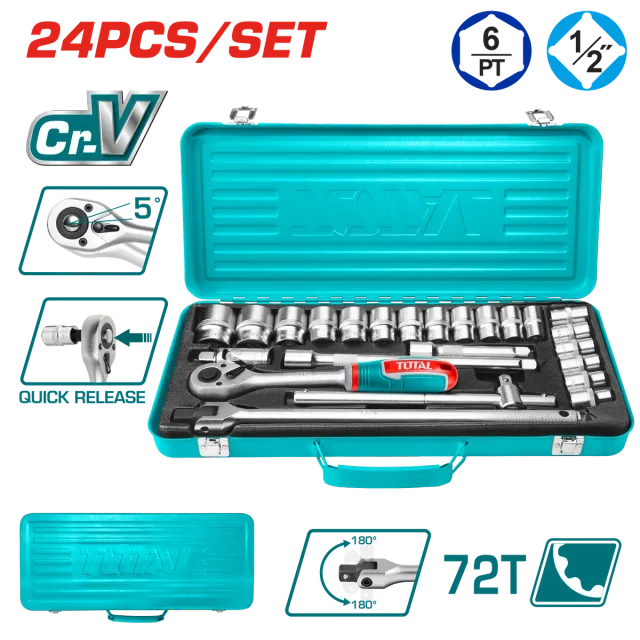 Set çelës me shkocë TOTAL 24/1 1/2″ THT121242