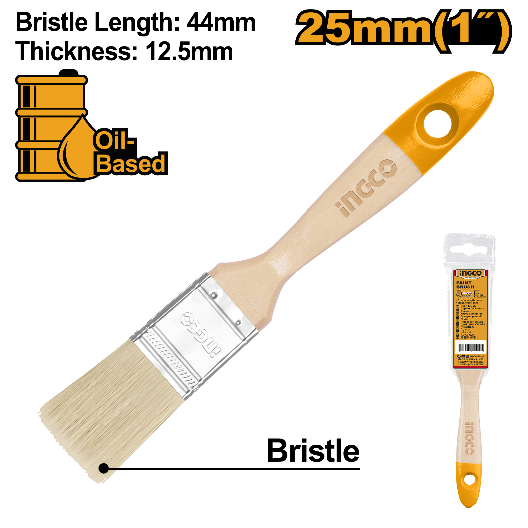 ЧЕТКА ДРВЕНА 25mm INGCO CHPTB0101