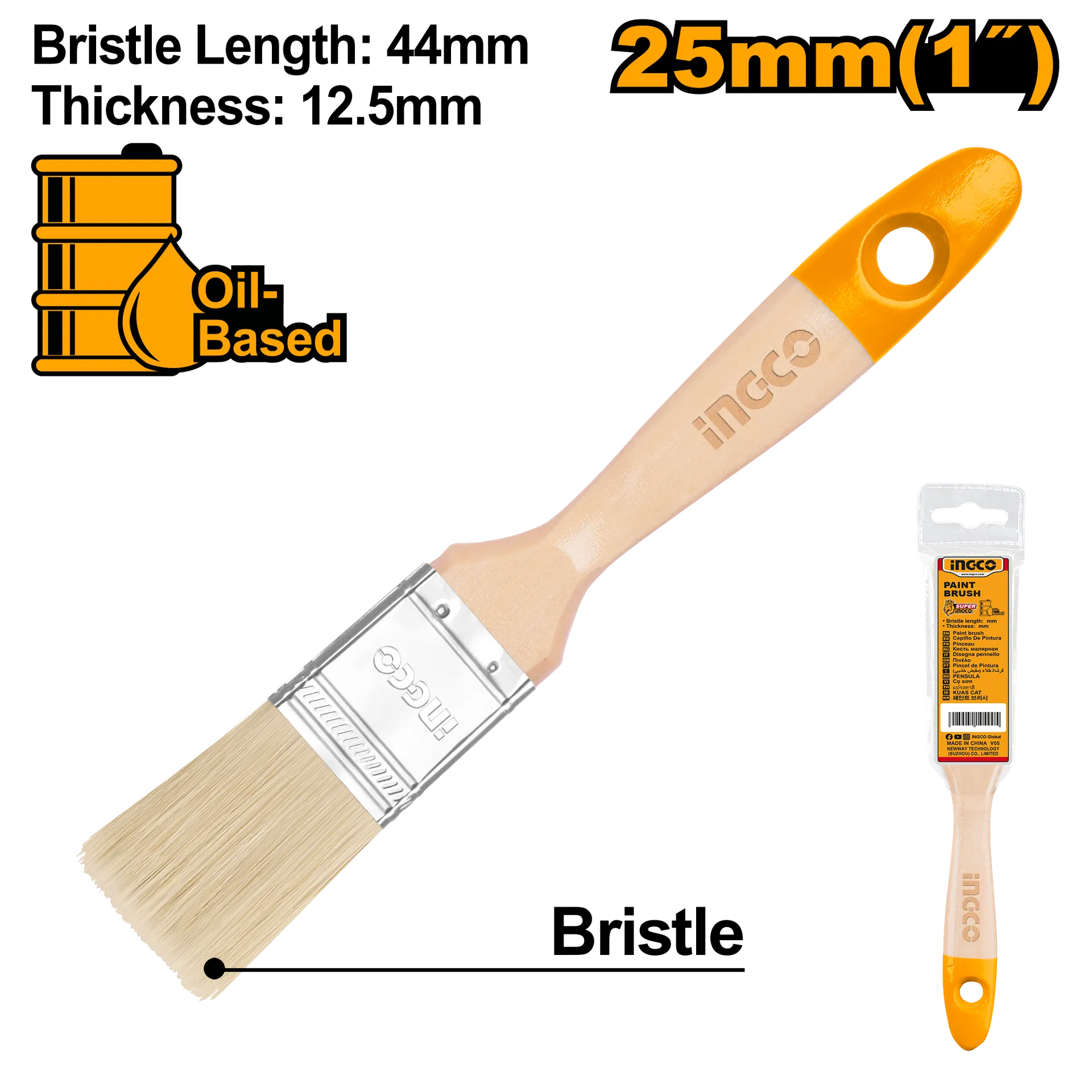 ЧЕТКА ДРВЕНА 25mm INGCO CHPTB0101