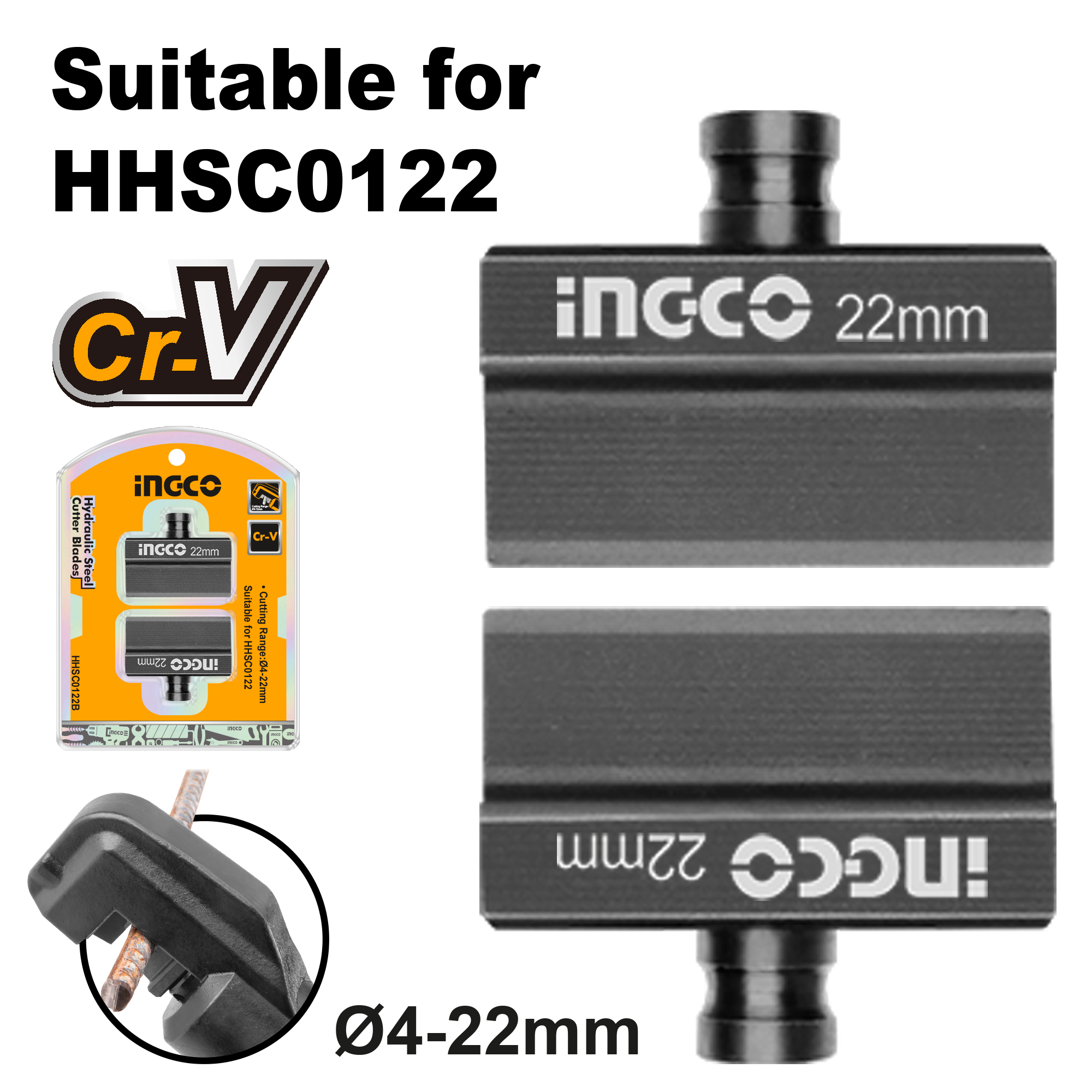 НОЖ 22mm ЗА ХИДРАУЛИЧНА МАШИНА ЗА КАБЕЛ INGCO HHSC0122B