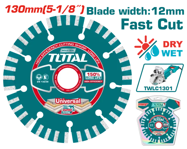Disk diamanti 130mm për beton TWLC1301 TOTAL TAC2111301