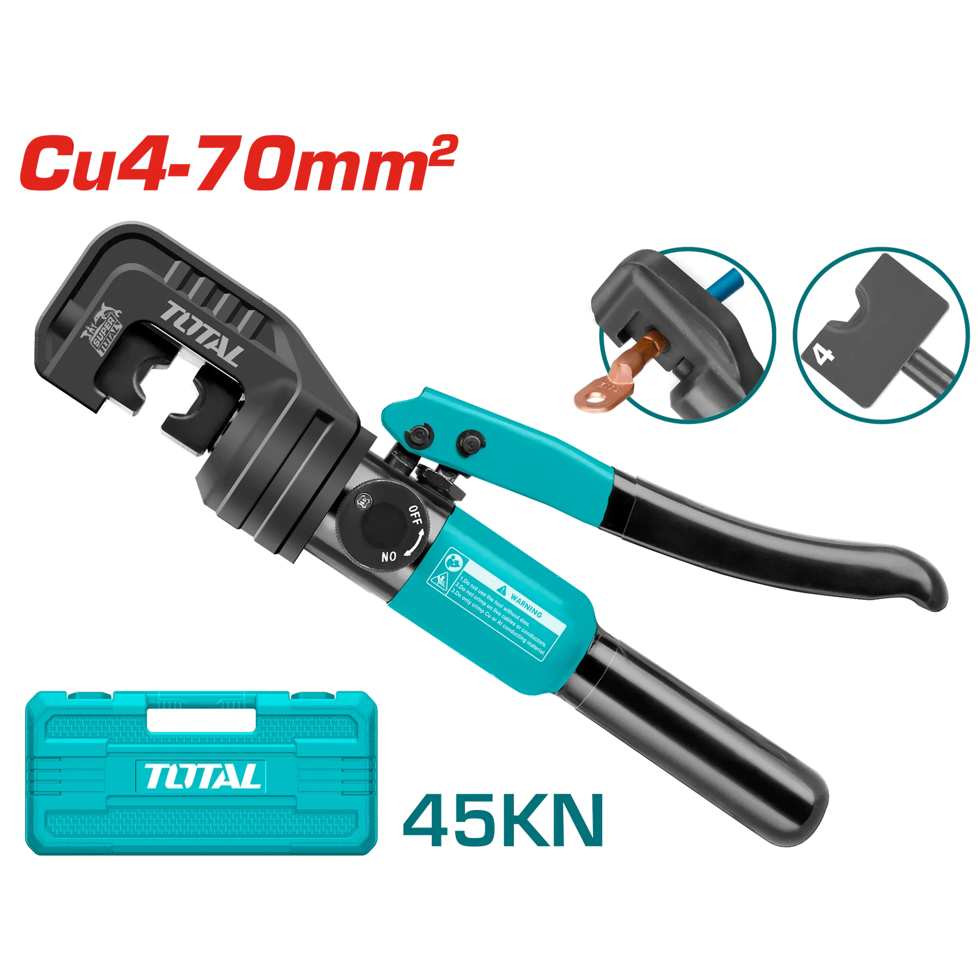 Presa hidraulike për shtrëngim kablli 4-70mm² TOTAL THCT070