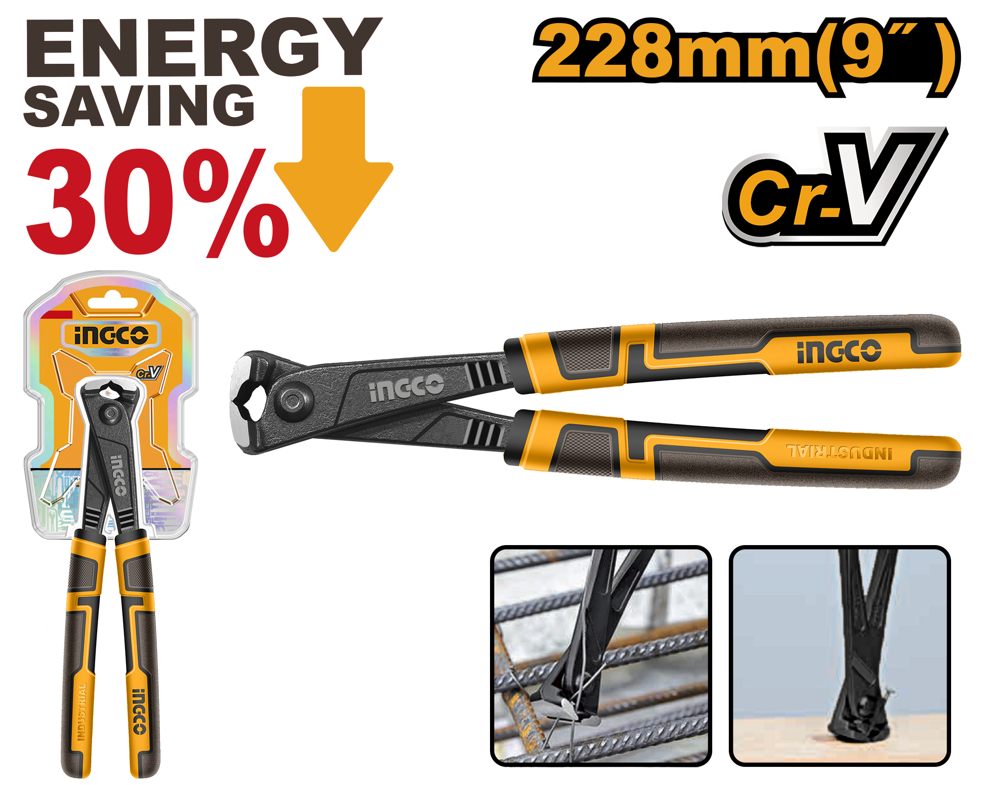 Pincë armuese profesionale 30% 228mm INGCO HHRP28230