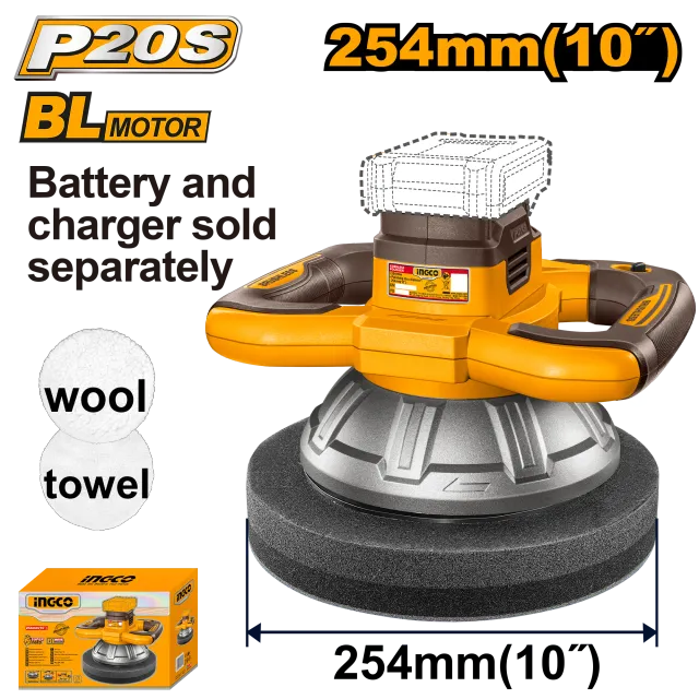 ПОЛИРКА 254mm 20V СОЛО БЕЗ БАТЕРИИ INGCO COPLI202548