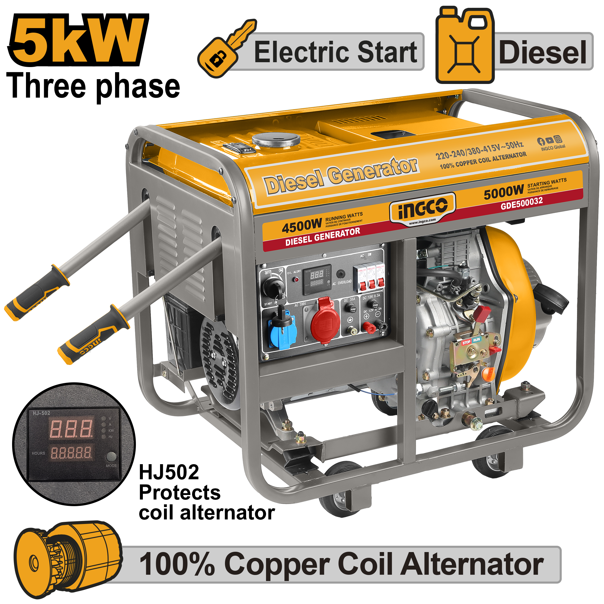 АГРЕГАТ ДИЗЕЛ 5KW INGCO GDE500032