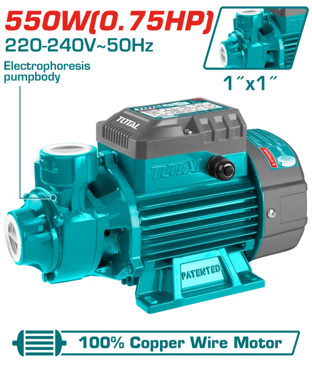 ЦЕНТРИФУГАЛНА ПУМПА ЗА ВОДА 0.55KW TOTAL TWP15506