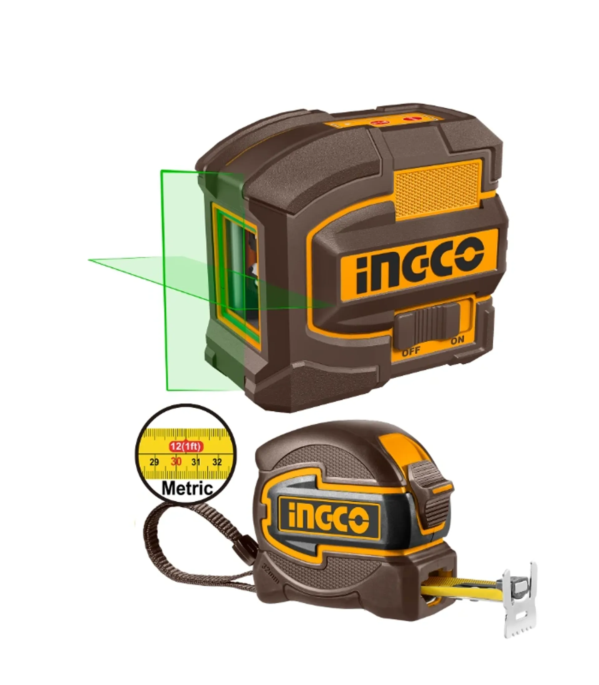 Nivelatori lazer INGCO + metër 5m HLL680081-1