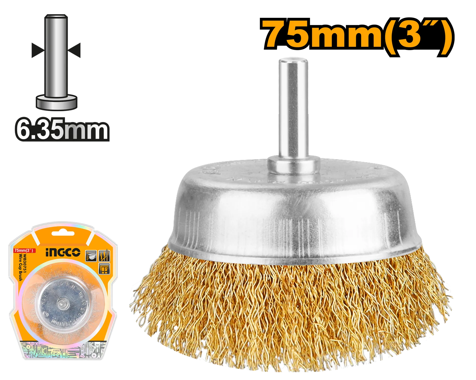 Furçë tunxhi INGCO 75 shpuese gotë WB30751