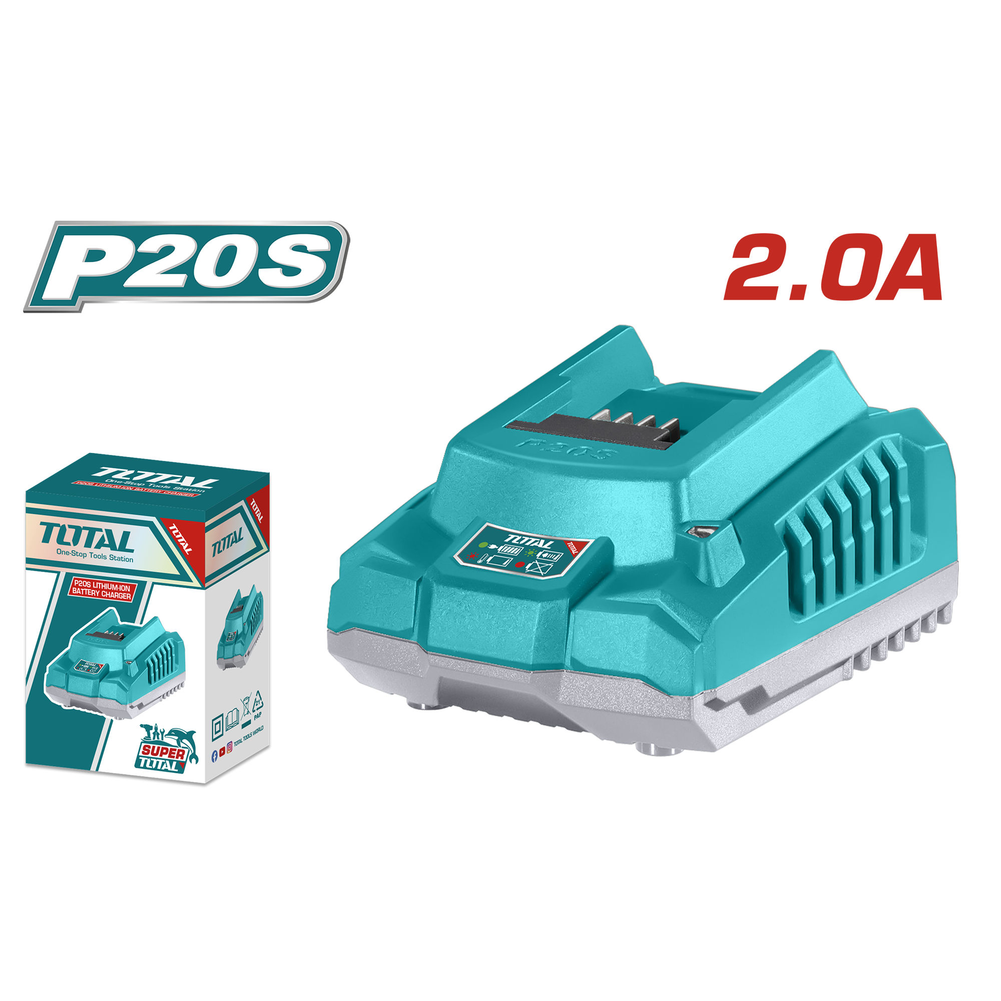 Ngarkues TOTAL 20V 2.0A TFCLI2001