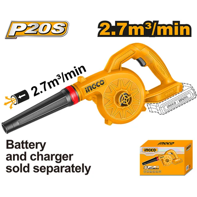 АСПИРАТОР ДУВАЧ 20V 2.7m3/min СОЛО БЕЗ БАТЕРИИ INGCO CABLI2078