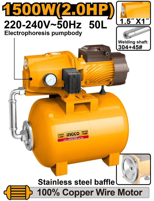 1.5KW ПУМПА ЗА ВОДА ХИДРОФОР INGCO JPT150068