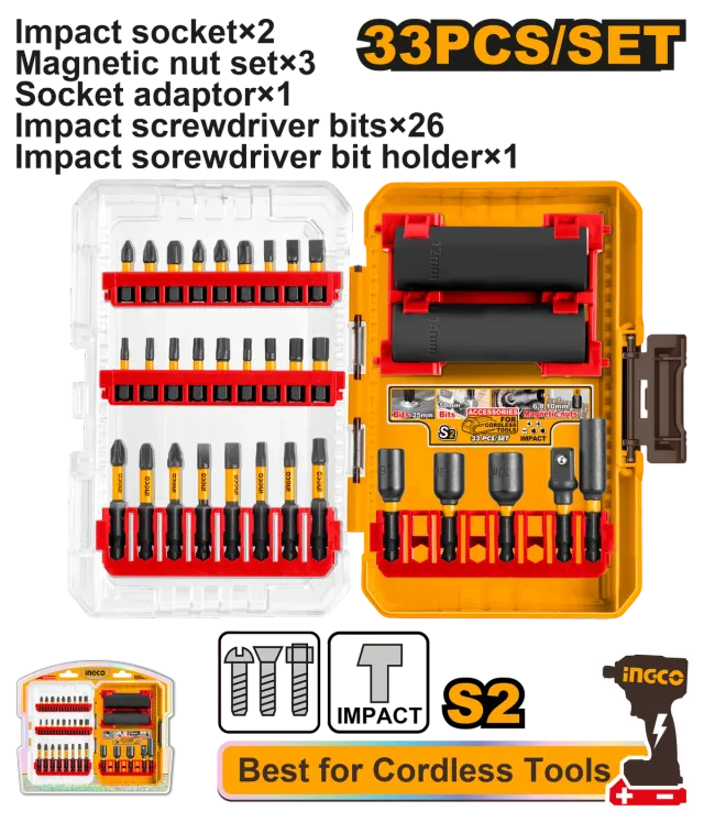 БИТОВИ СЕТ + НАСТАВАК 33/1 INGCO AKDL63306