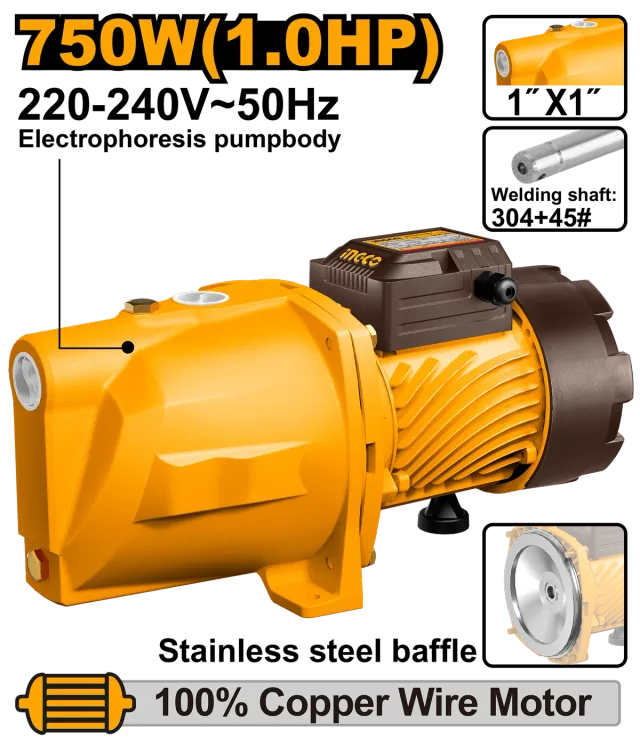 Pompë Vakum për Ujë 0.75KW 1″ INGCO JP075068