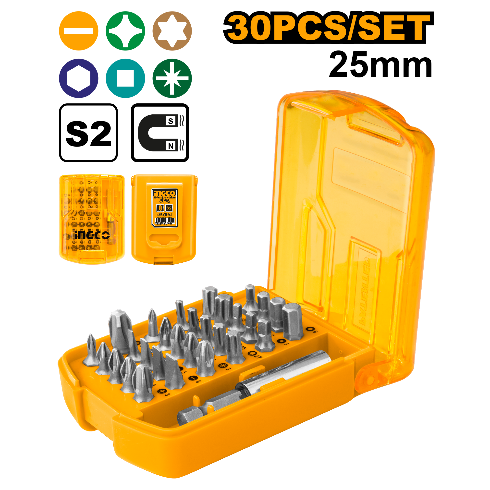 БИТОВИ СЕТ 30/1 INGCO AKSD08301