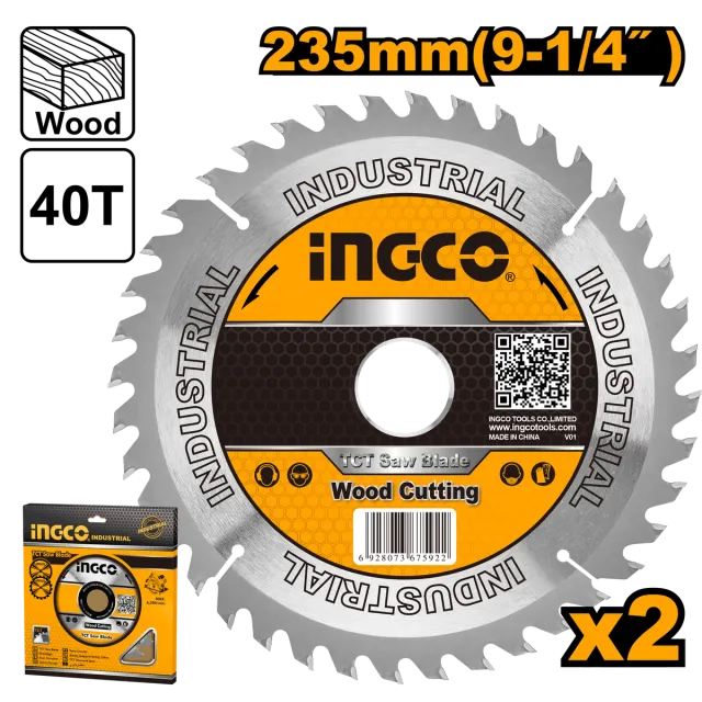 ПИЛА ЗА ДРВО ЗА ЦИРКУЛАР 235mm 40T СЕТ 2/1 INGCO TSB1235252