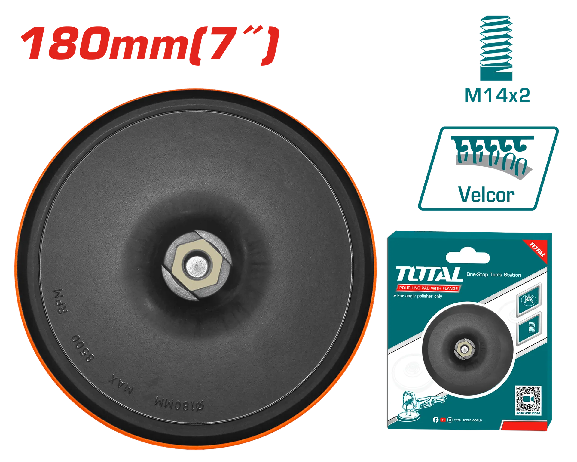 Mbajtës nënshtresë për pastrimin për bluarëse 180mm TOTAL TAC7121801