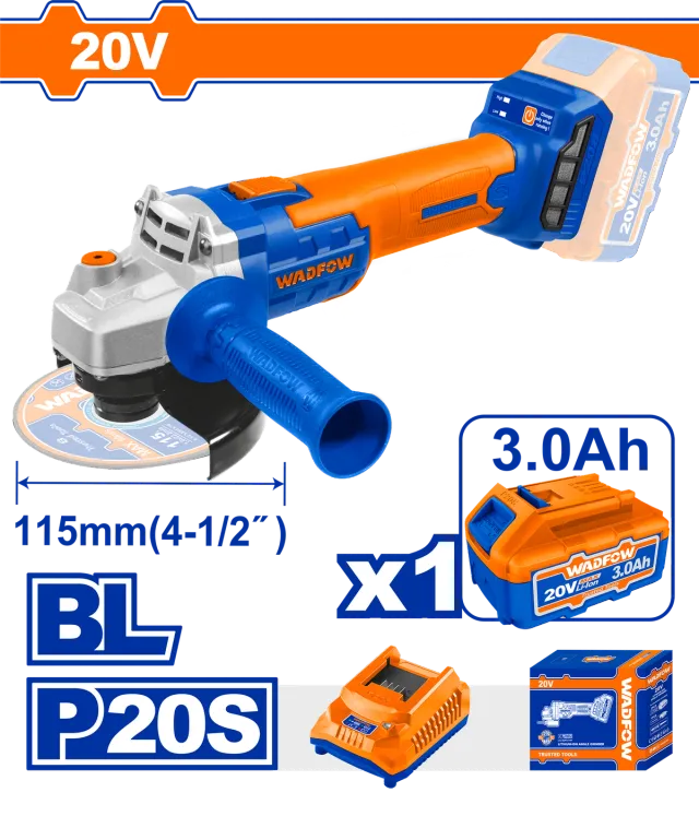 АГОЛНА БРУСИЛКА 20V 1×3.0Ah БАТЕРИЈА WADFOW WLAPM21