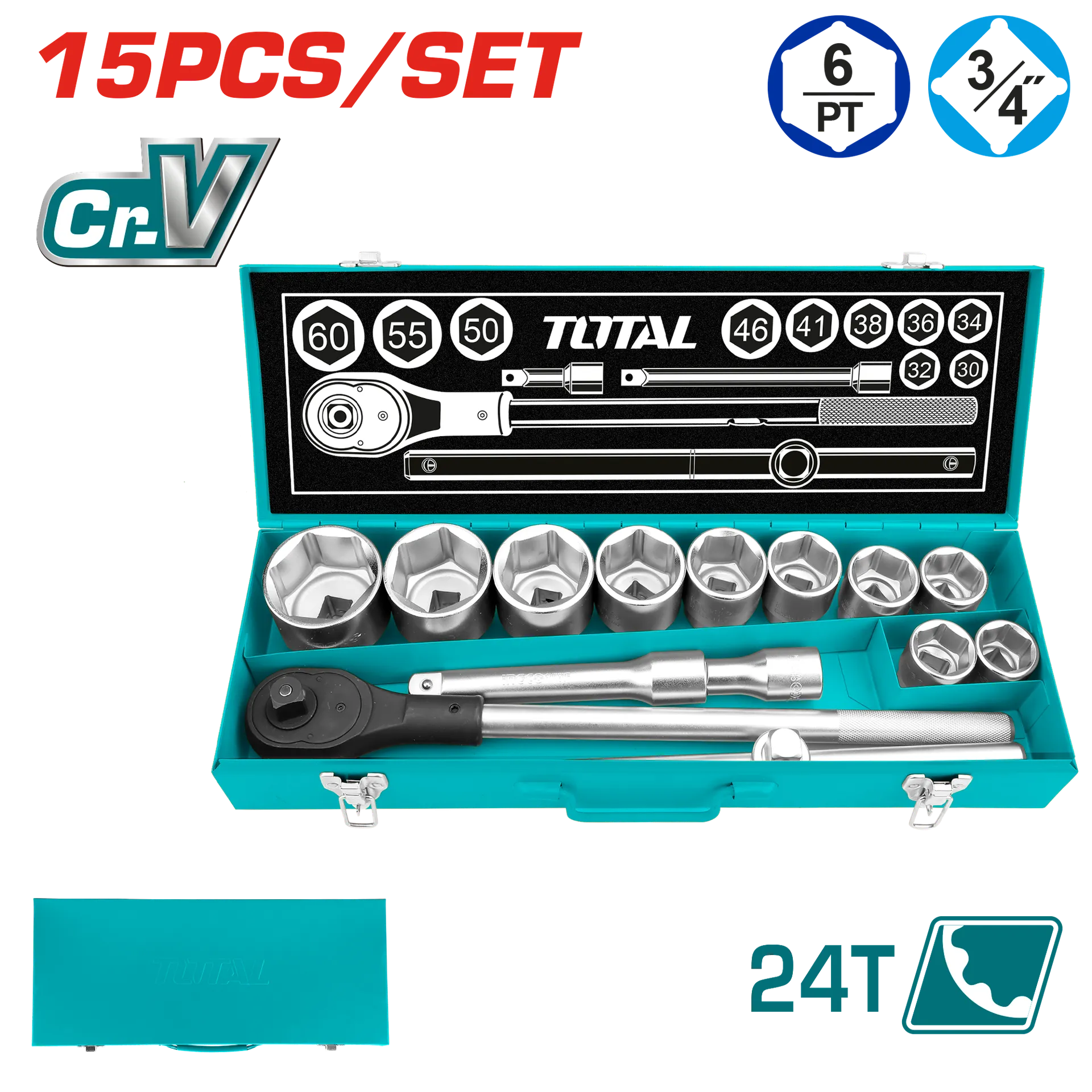 Set mekanizëm 15/1 3/4″ 24T TOTAL THT341151