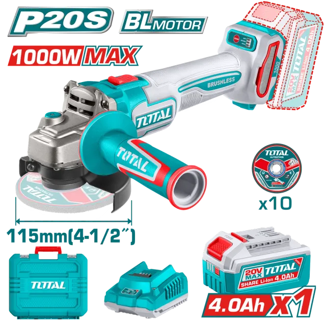 АГОЛНА БРУСАЛКА 20V 1000W 1×4.0Ah TOTAL TAGLI271531