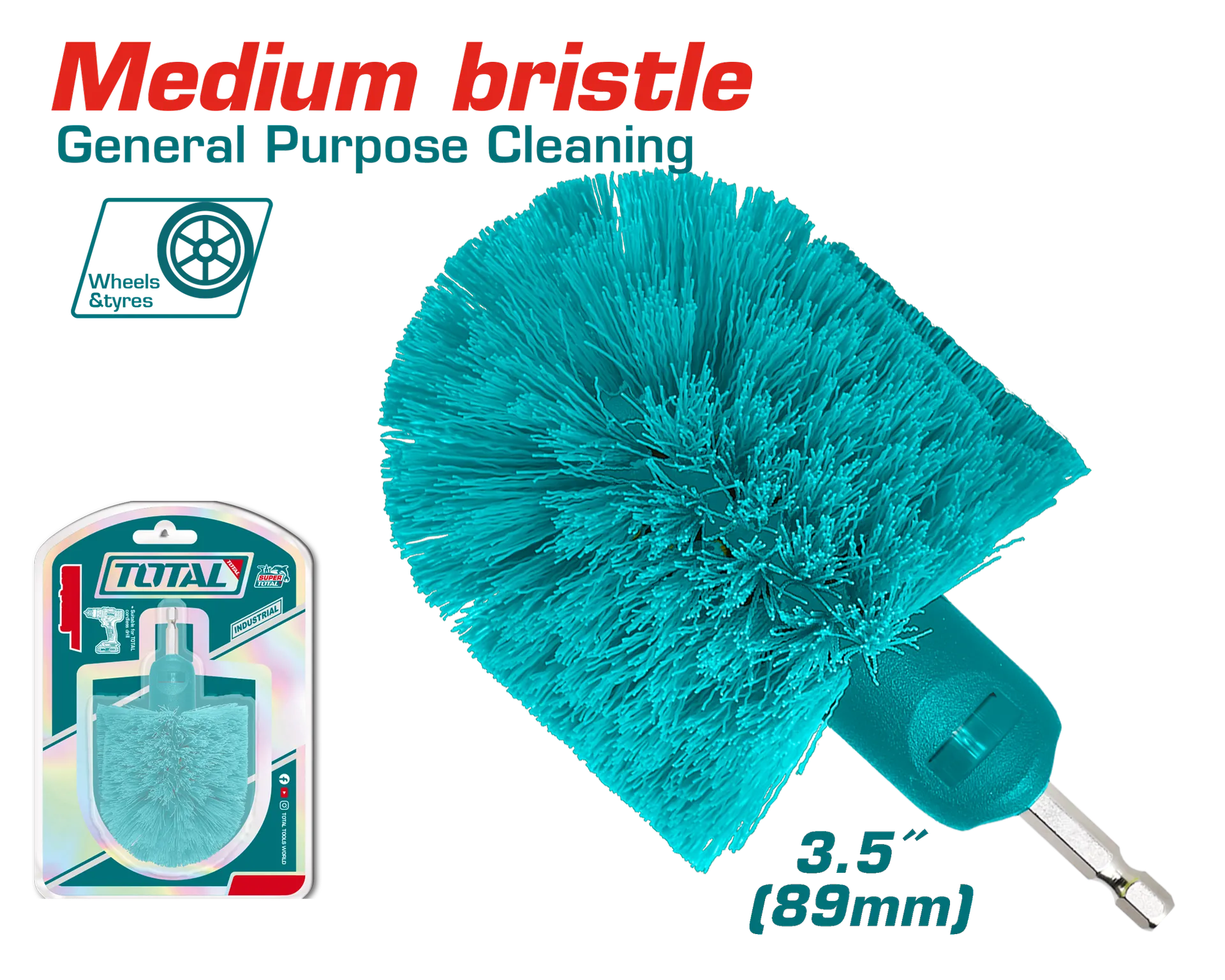 Furçë pastrim rrethore fibër të fortë 89mm TOTAL TACM1360