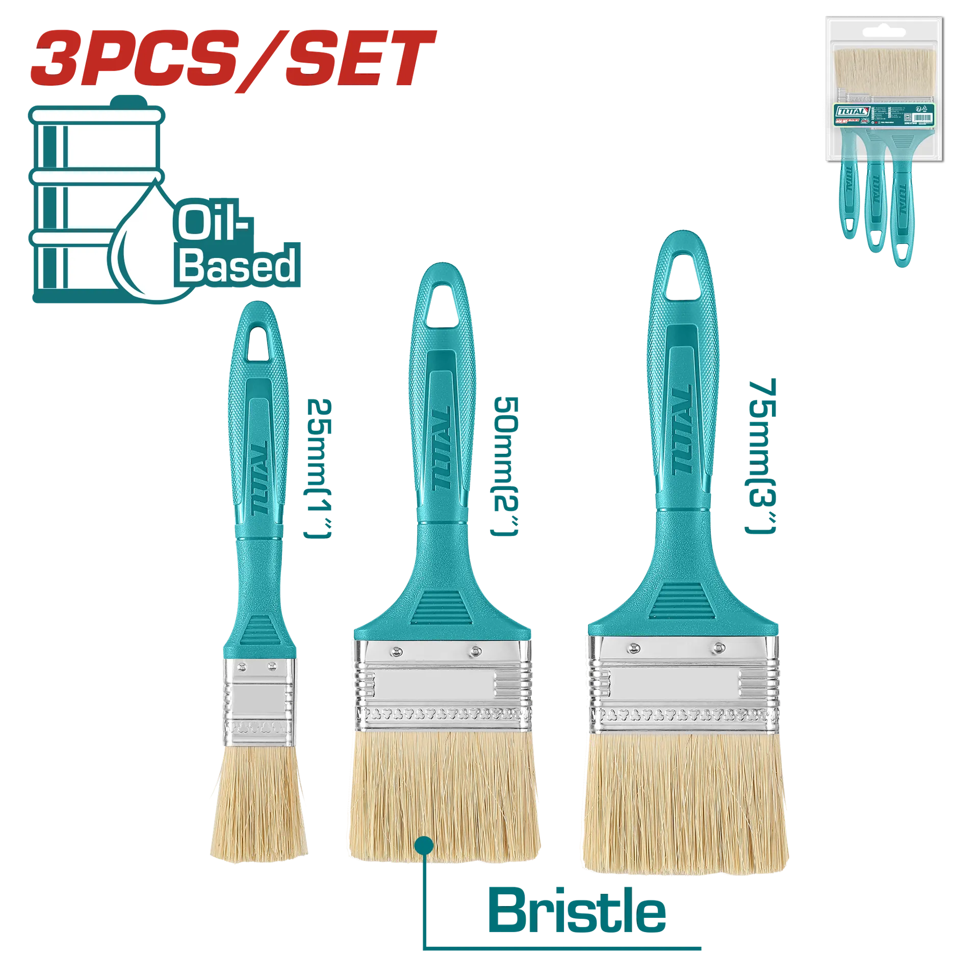 Set 3/1 furça për bojitje TOTAL THT8450301
