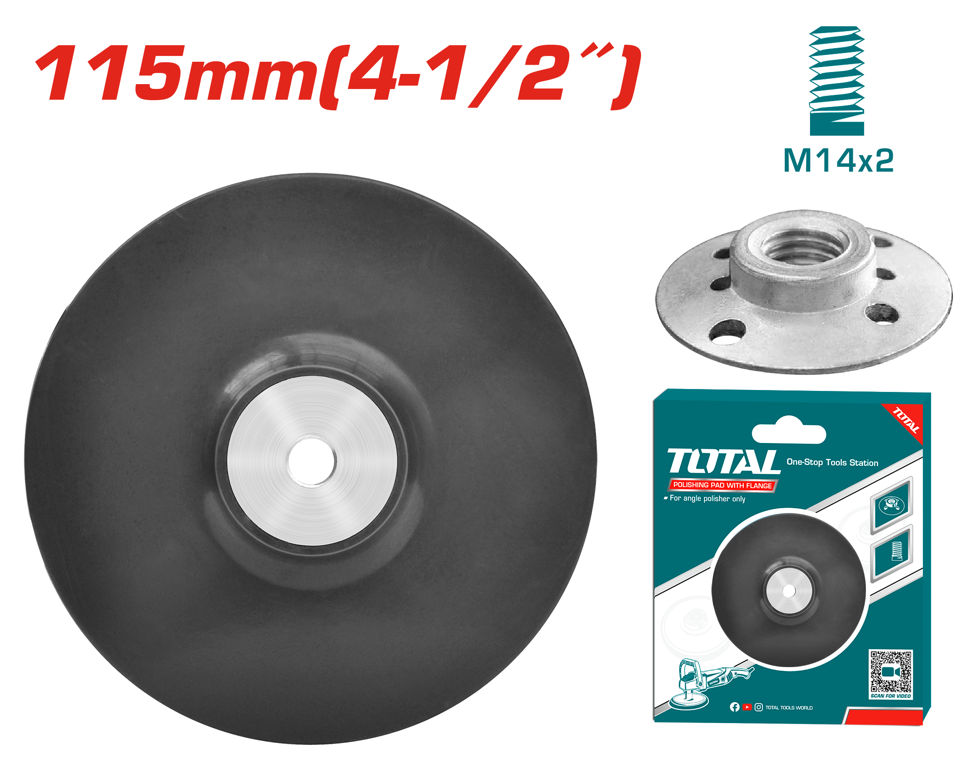 Mbajtës padi për polim për grimcues 115mm TOTAL TAC7111151