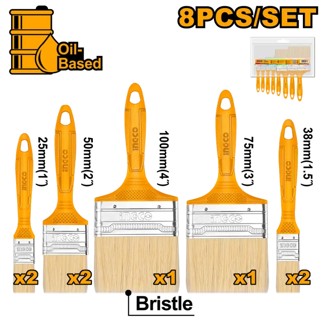 СЕТ 8/1 ЧЕТКИ ЗА ФАРБАЊЕ INGCO CHPTB7860801