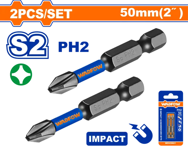 УДАРЕН БИТ 2xPH2 50mm WADFOW WSV2K61