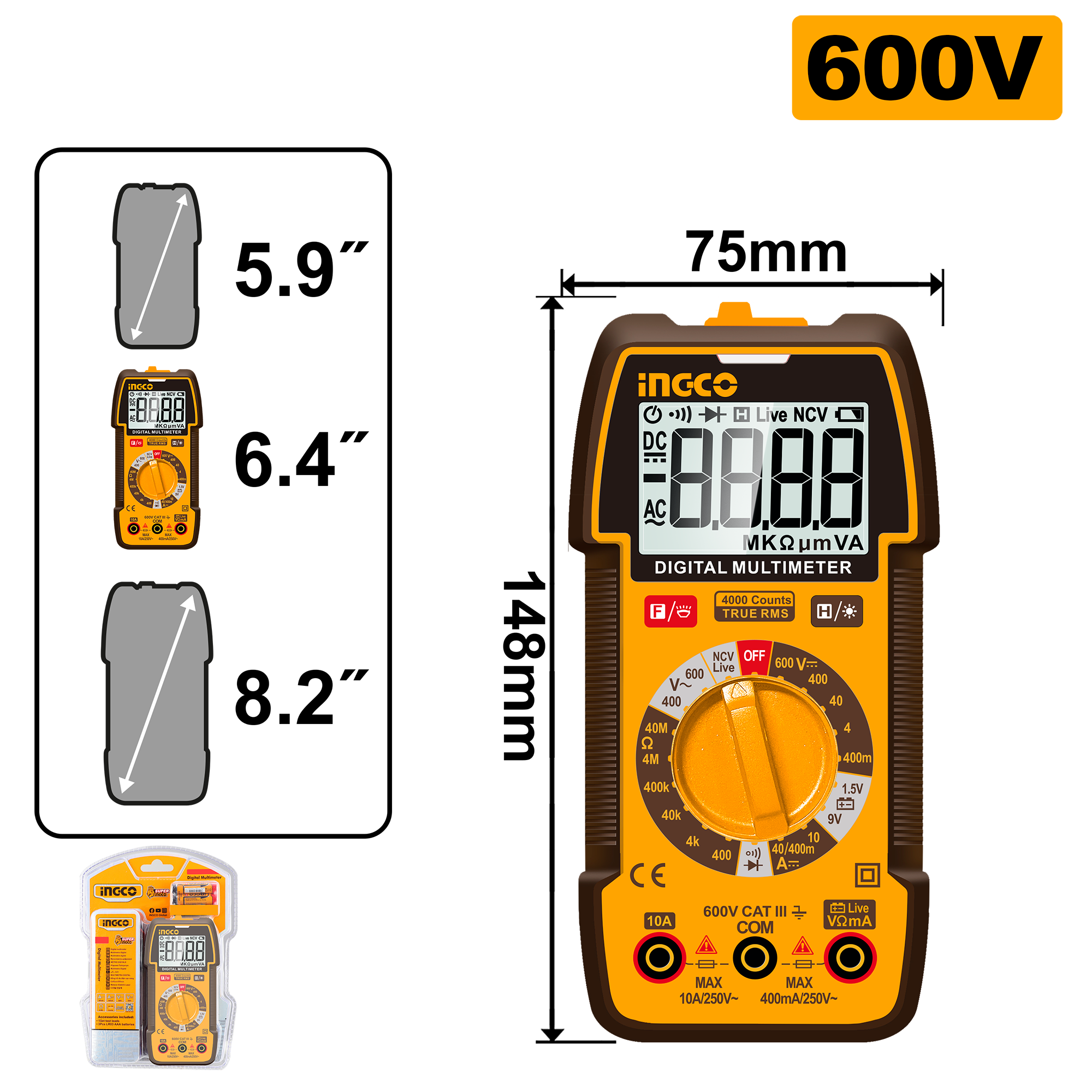 Multimetër dixhital INGCO DM36002