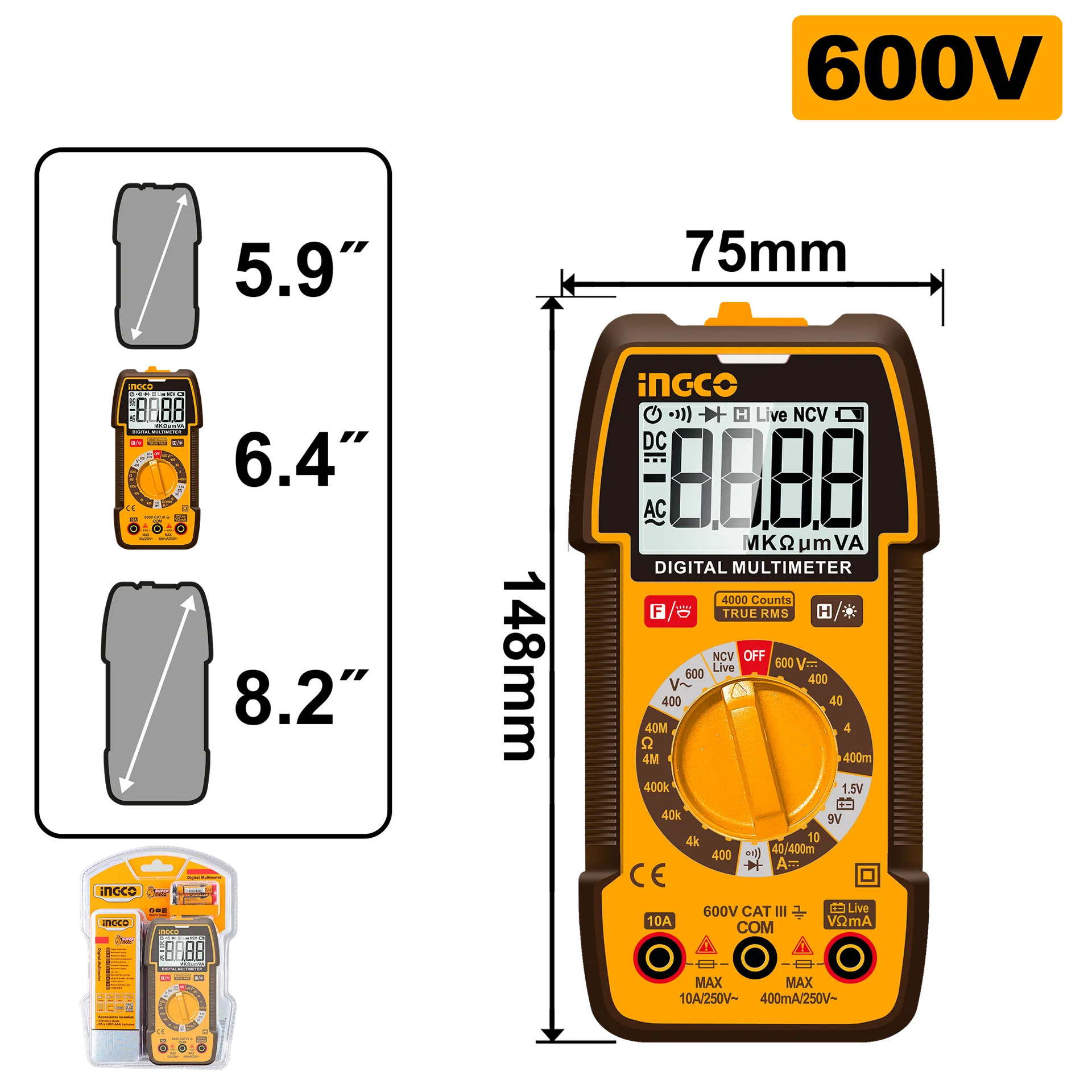 Multimetër dixhital INGCO DM36002