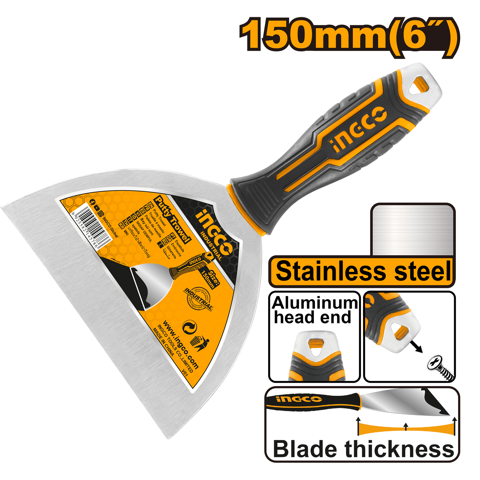 ШПАКЛА 150mm НЕРЃОСУВАЧКИ ЧЕЛИК INGCO HPUT18150