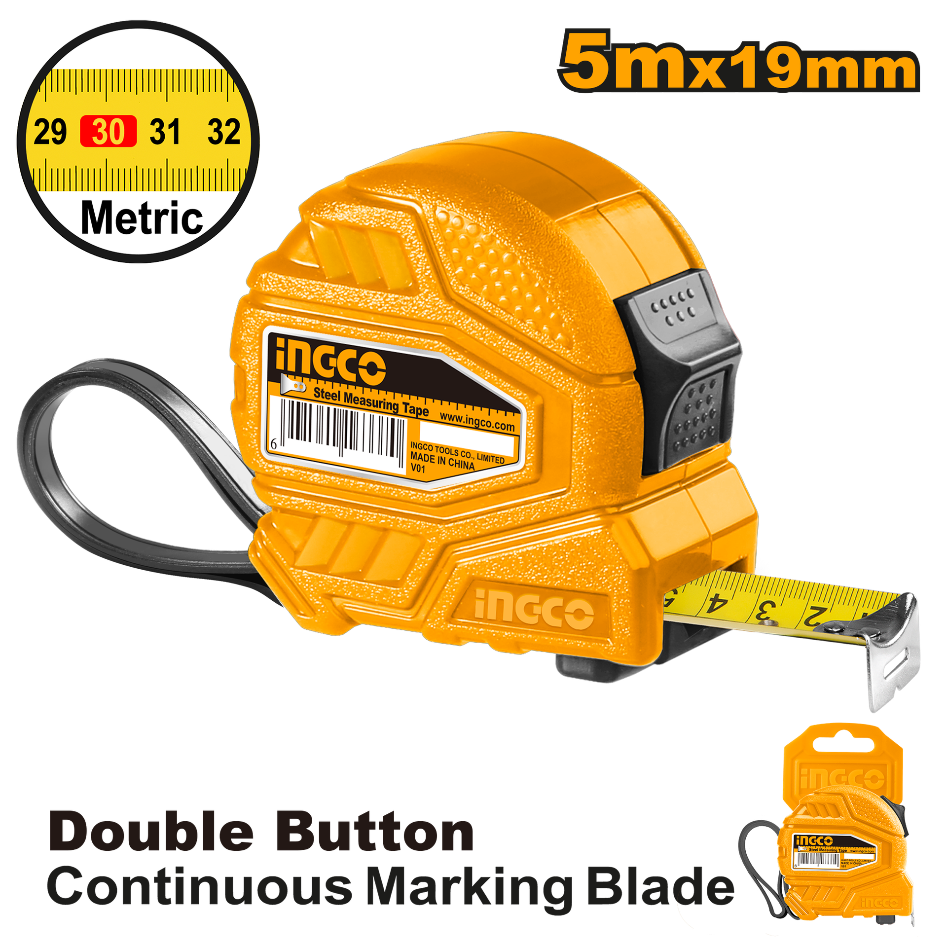 МЕТРО СС 5Mx19mm INGCO HSMT26519-1