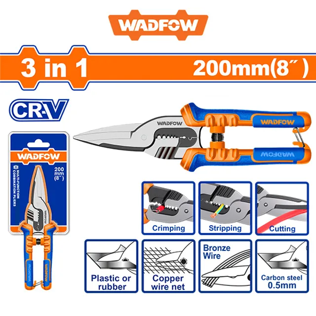 МУЛТИФУНКЦИОНАЛНА НОЖИЦА-КЛЕШТА 3 во 1 200mm (8") WADFOW WPL4778