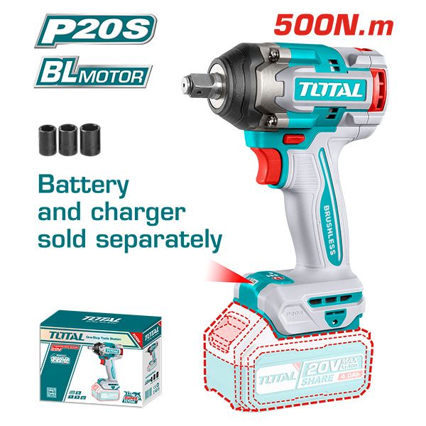 Shpuese drite 850Nm 20V vetëm pa bateri TOTAL TIVLI20851