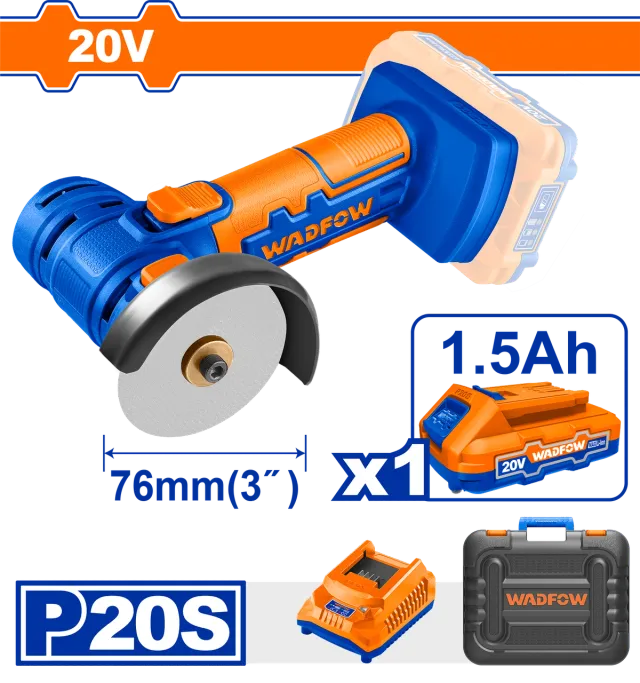БАТЕРИСКА МИНИ БРУСИЛКА 20V 76mm 1.5Ah WADFOW WLAP571