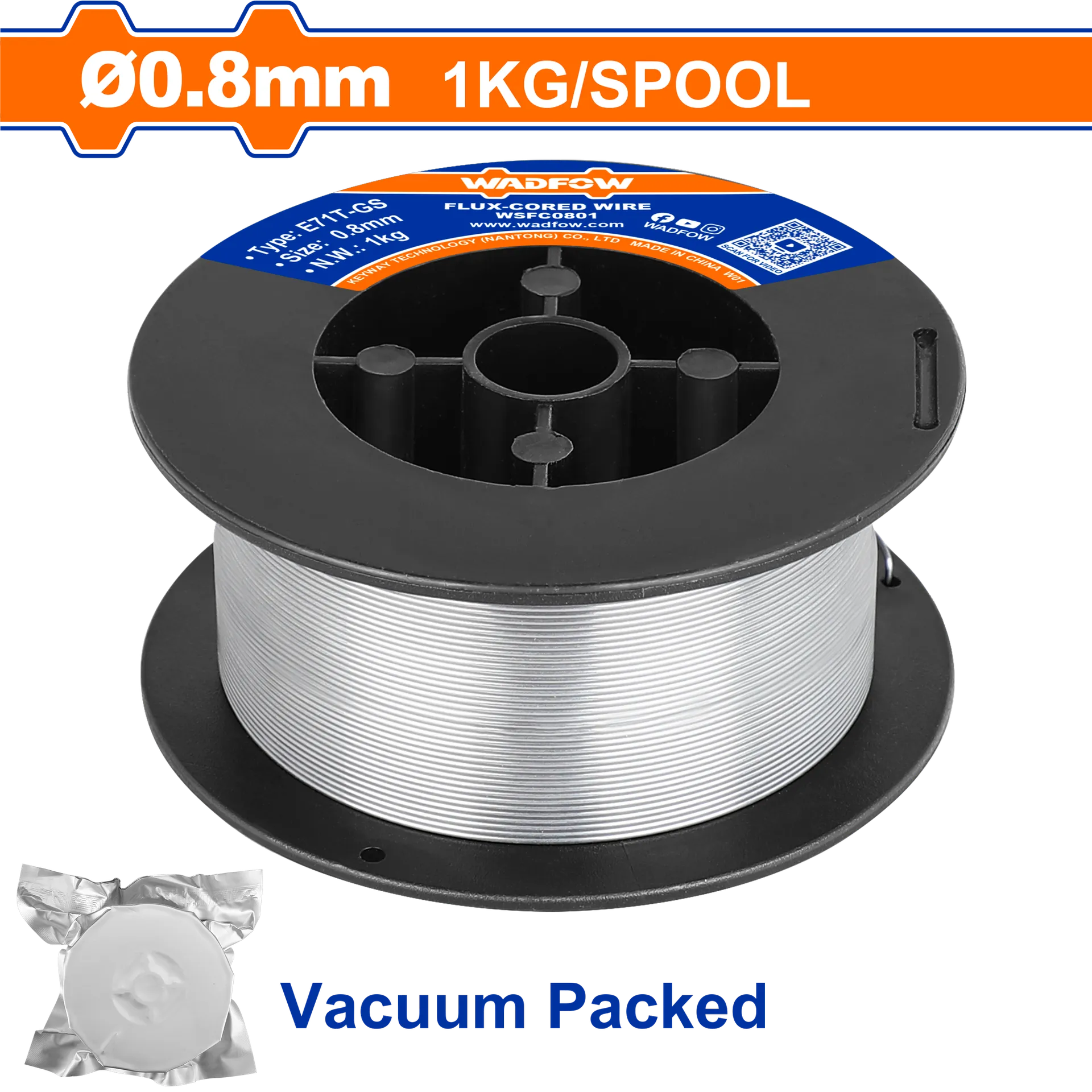 Tela për saldim pa shishe 0.8mm WADFOW WSFC08012