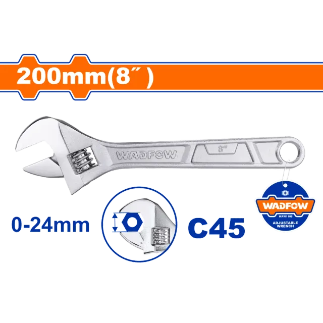 Çelës francez i rregullueshëm 200mm WADFOW WAW1108
