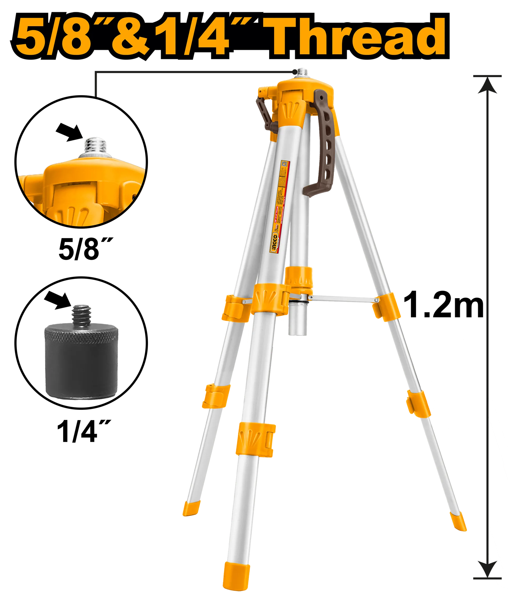 Stativ trekëmbësh për nivelator INGCO HLLT01152